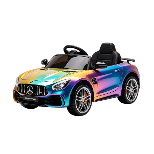 12V Iridescent Mercedes-Benz AMG GT Kids Ride-On Car with Remote Control