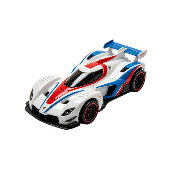 White Red Blue Stripe Futuristic Remote Control Race Car