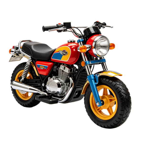12V Colorful Retro Kids Ride-On Motorcycle with Remote Control