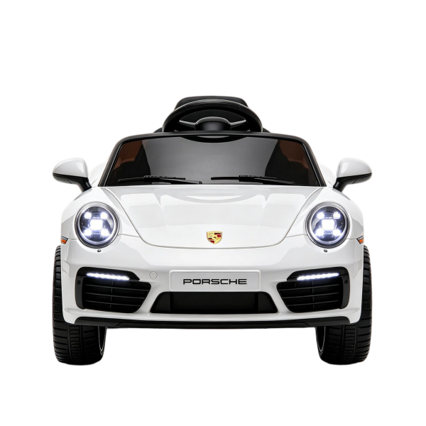 12V White Porsche Kids Ride-On Car with Remote Control