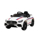 12V White Mercedes-Benz AMG GT Kids Ride-On Car with Racing Stripes & Remote Control