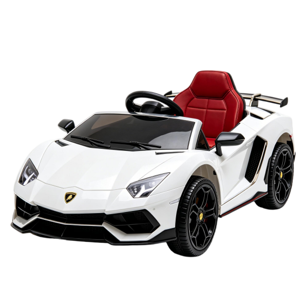 12V White Lamborghini Kids Ride-On Car with Remote Control