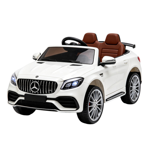 12V White Mercedes-Benz AMG Kids Ride-On Car with Remote Control